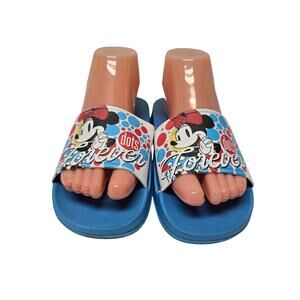 Disney Minnie Mouse Blue dots Forever Beach Pool Slide Open Toe Sandal Shoes